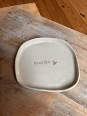 Ručne robený dezertný tanierik „Ďakujem ❤️ “ ø 14 cm