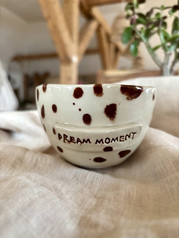 Ručne robená keramická šálka na latte "dream moment" | 350 ml