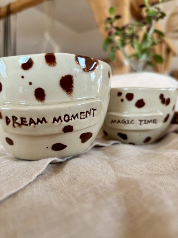 Ručne robená keramická šálka na latte "dream moment" | 350 ml