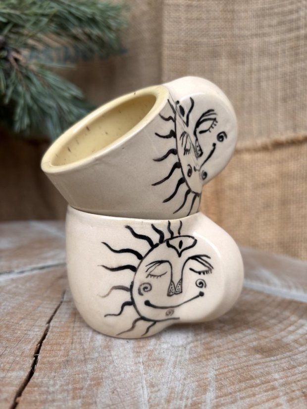 035 Ručne robená keramická šálka na espresso Slnko | loft.7 | 100 ml