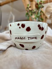 Ručne robená keramická šálka na latte "magic time" | 350 ml