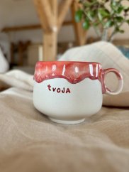 Ručne robená keramická šálka "tvoja" | 160 ml