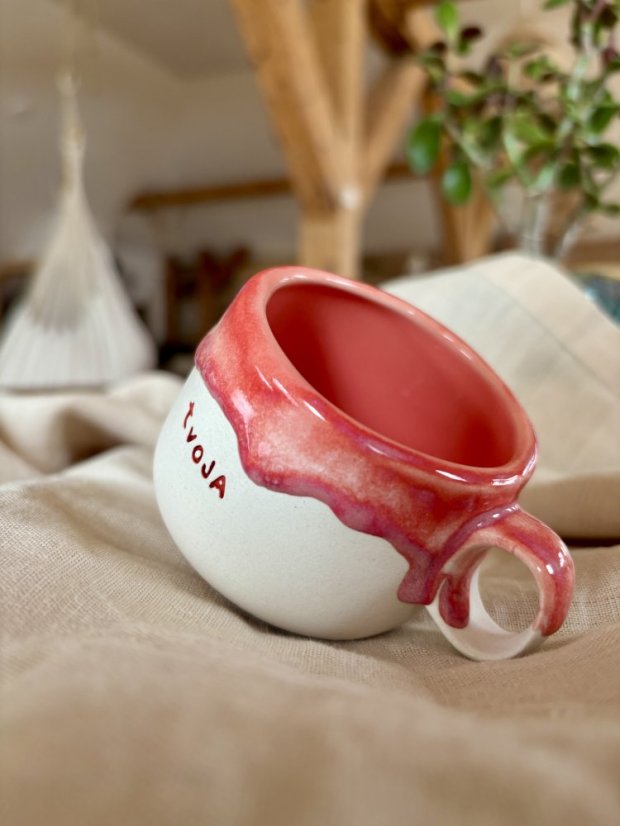 Ručne robená keramická šálka "tvoja" | 160 ml