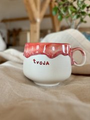 Ručne robená keramická šálka "tvoja" | 160 ml