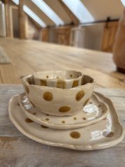 Honey Dots & Stripes 4-dielny raňajkový set