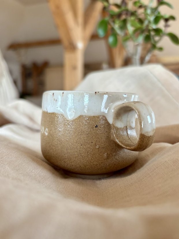 Ručne robená keramická šálka "dedko" | 180 ml